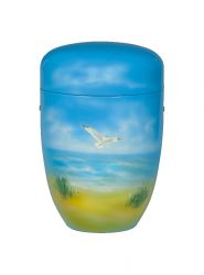 Stahlurne Airbrush mit Strandmotiv