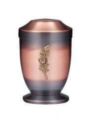 Kupferurne Design mit Rosenzweig