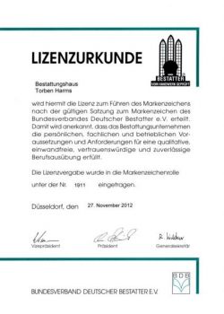 Markenzeichen BDB Bestattungshaus Torben Harms